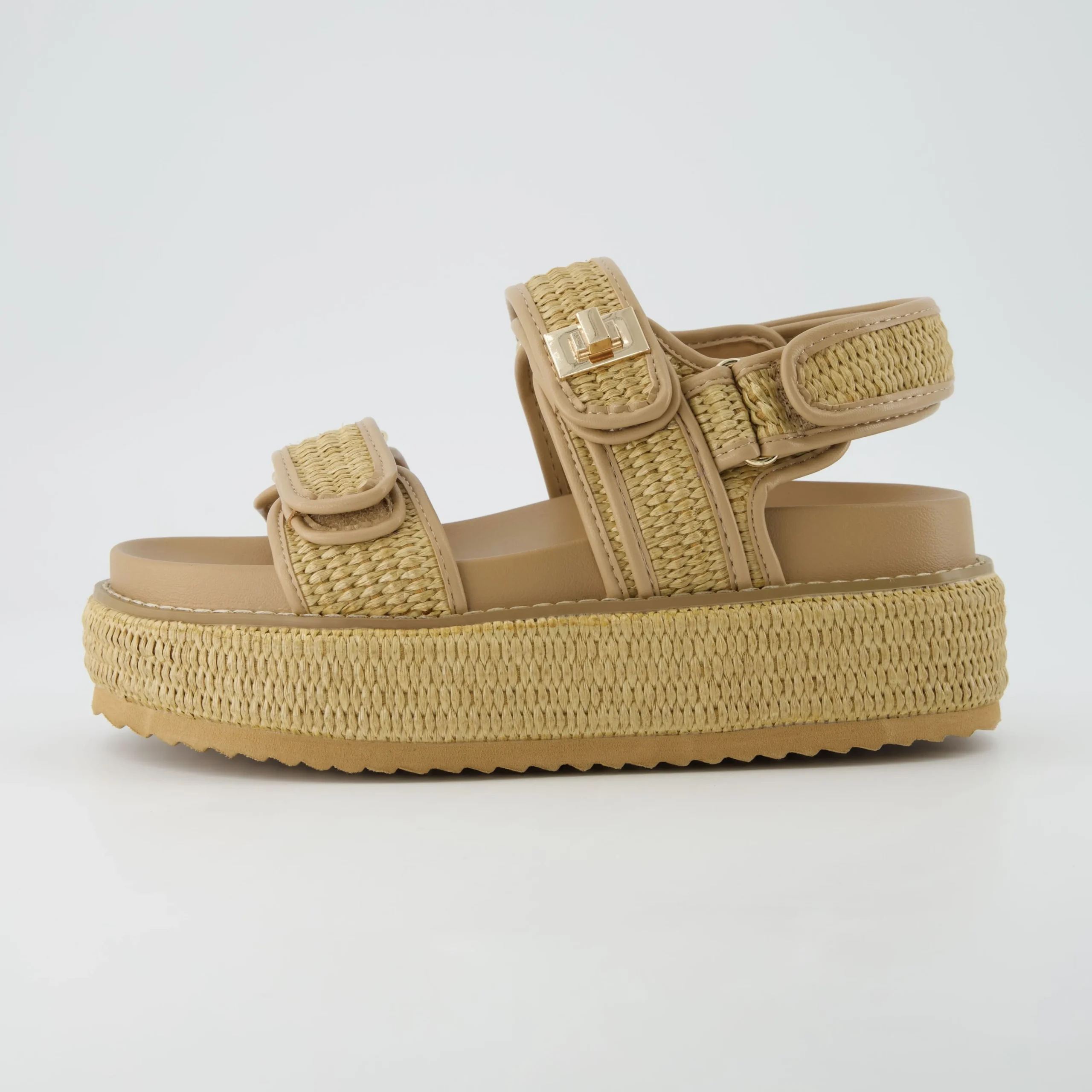 Footbed Sandals | Platform Sandals>Cushionaire Shore Raffia Platform Sandal NaturalRaffia