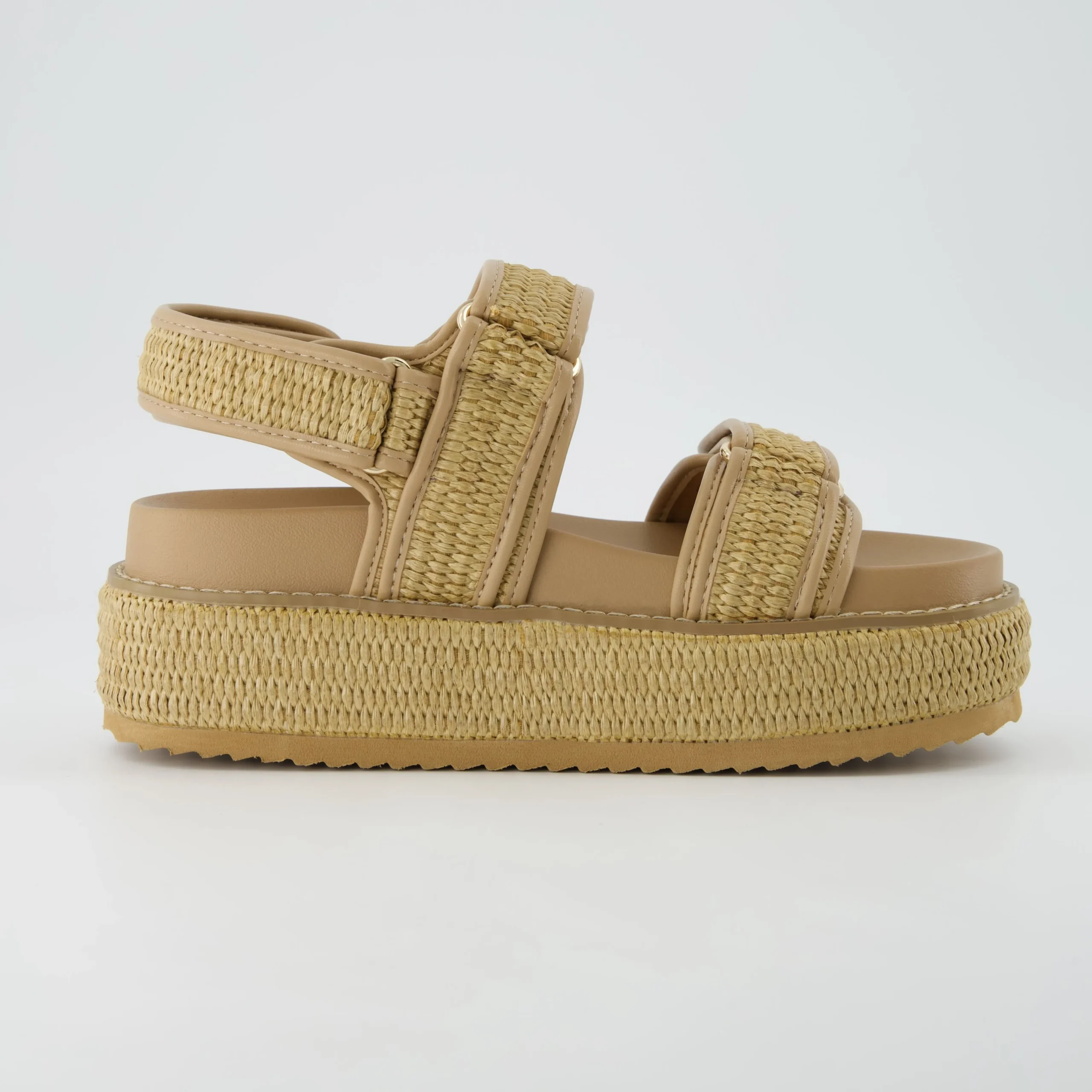 Footbed Sandals | Platform Sandals>Cushionaire Shore Raffia Platform Sandal NaturalRaffia