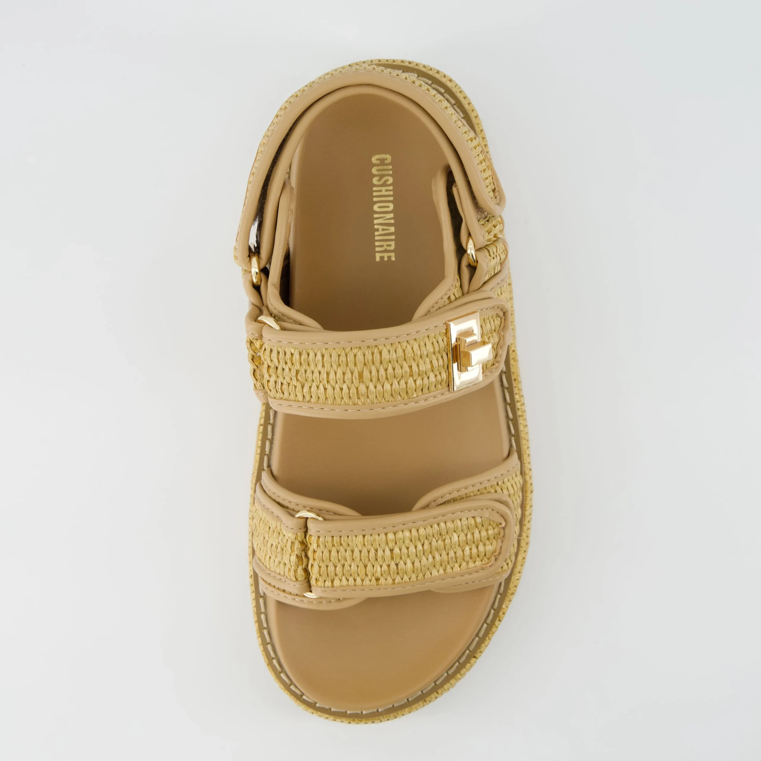 Footbed Sandals | Platform Sandals>Cushionaire Shore Raffia Platform Sandal NaturalRaffia