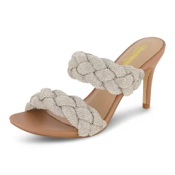 Dress Sandals | Dress Sandals>Cushionaire Sparkle Braided Rhinestone Dress Heel SilverSparkle