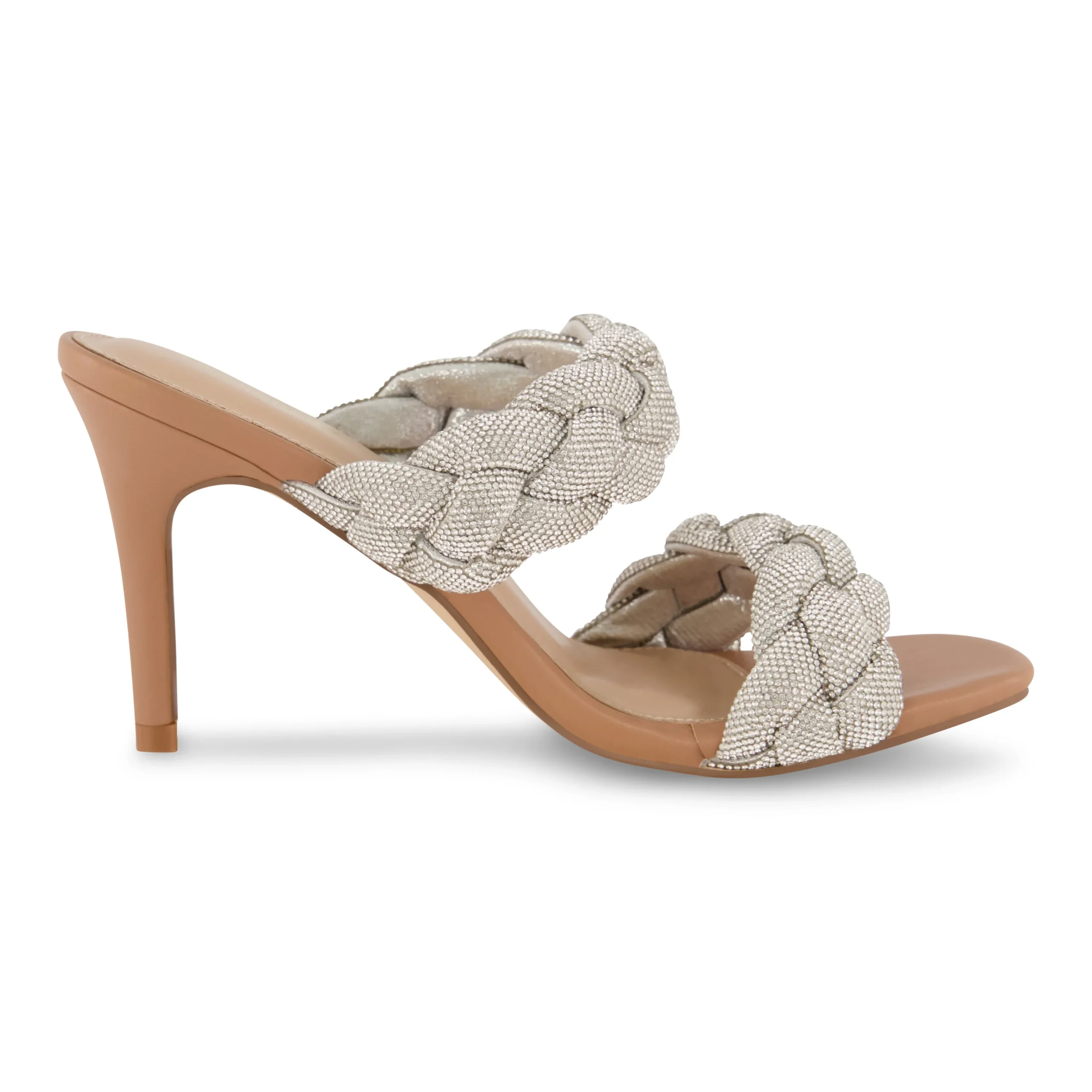 Dress Sandals | Dress Sandals>Cushionaire Sparkle Braided Rhinestone Dress Heel SilverSparkle
