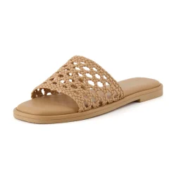 Slide Sandals | Flat Sandals>Cushionaire Temptest Basket Weave Slide Sandal