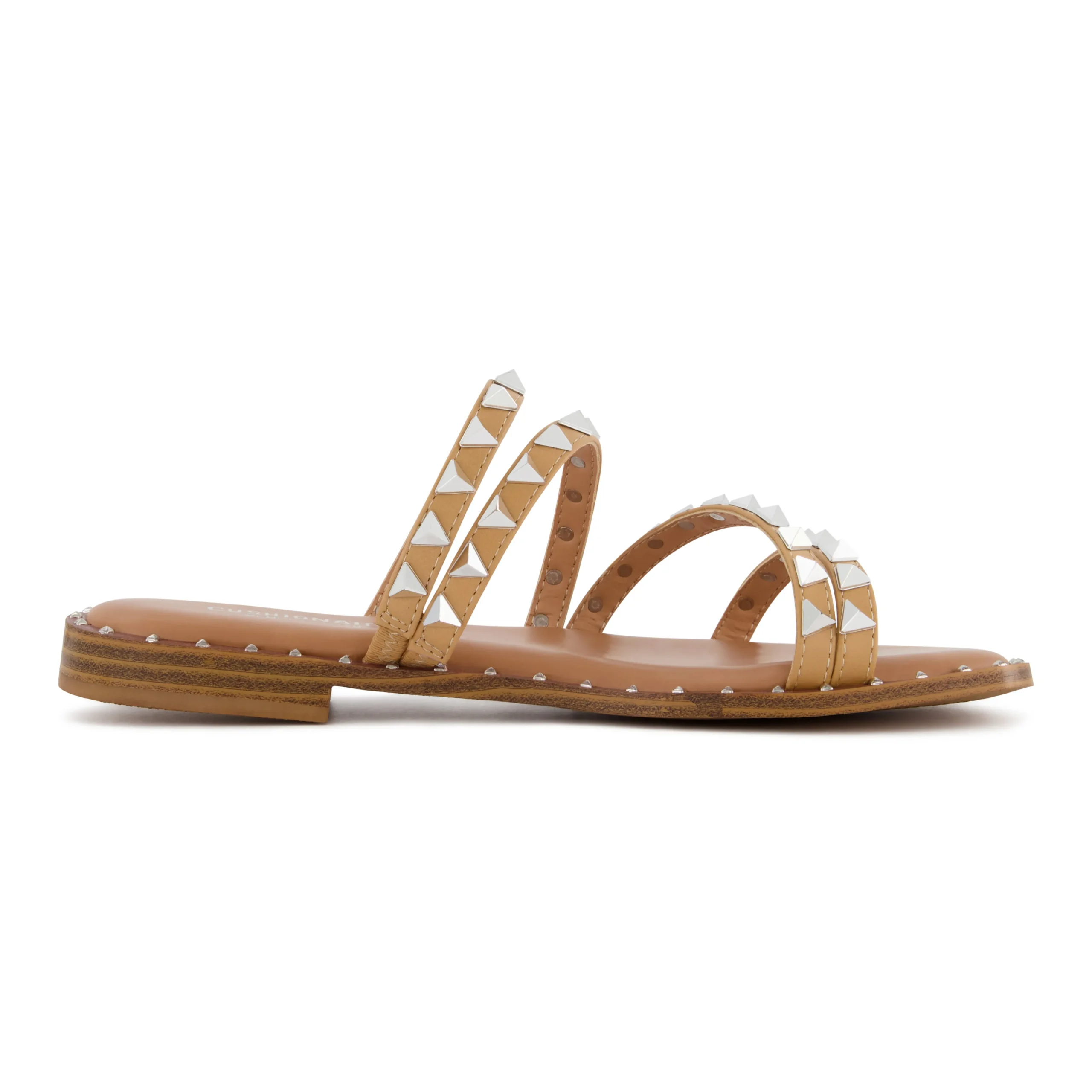 Slide Sandals | Flat Sandals>Cushionaire Tonya Studded Flat Sandal