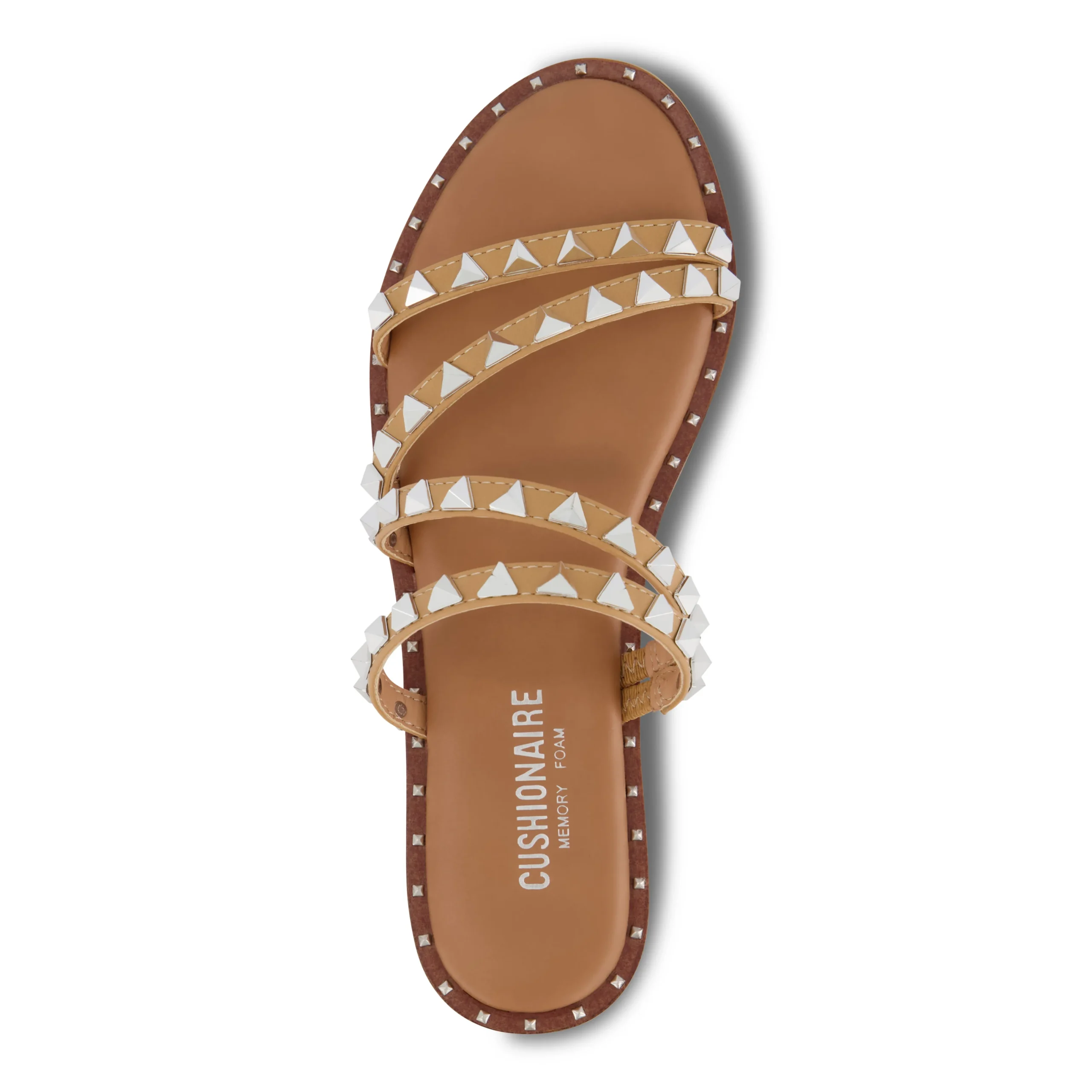 Slide Sandals | Flat Sandals>Cushionaire Tonya Studded Flat Sandal