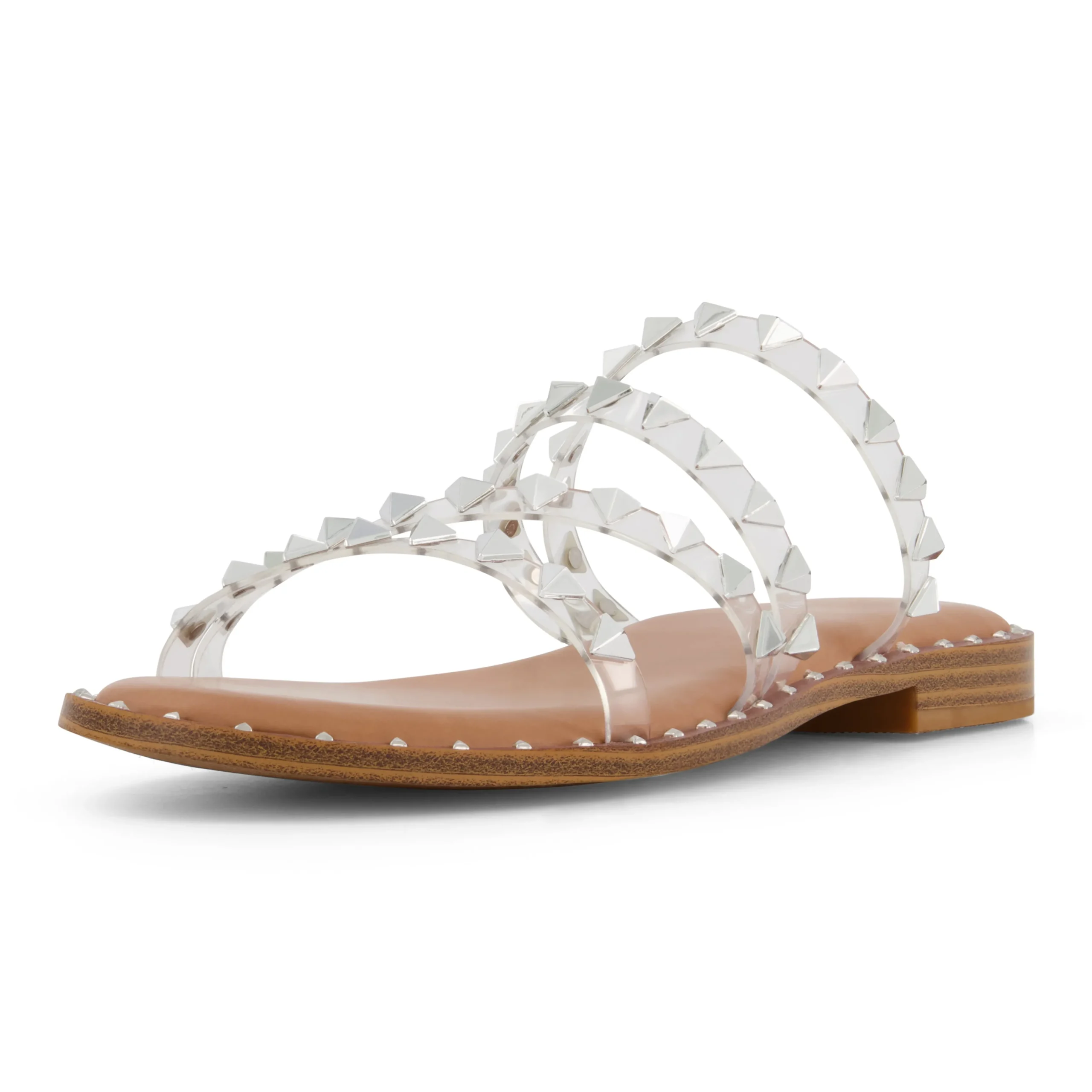 Slide Sandals | Flat Sandals>Cushionaire Tonya Studded Flat Sandal