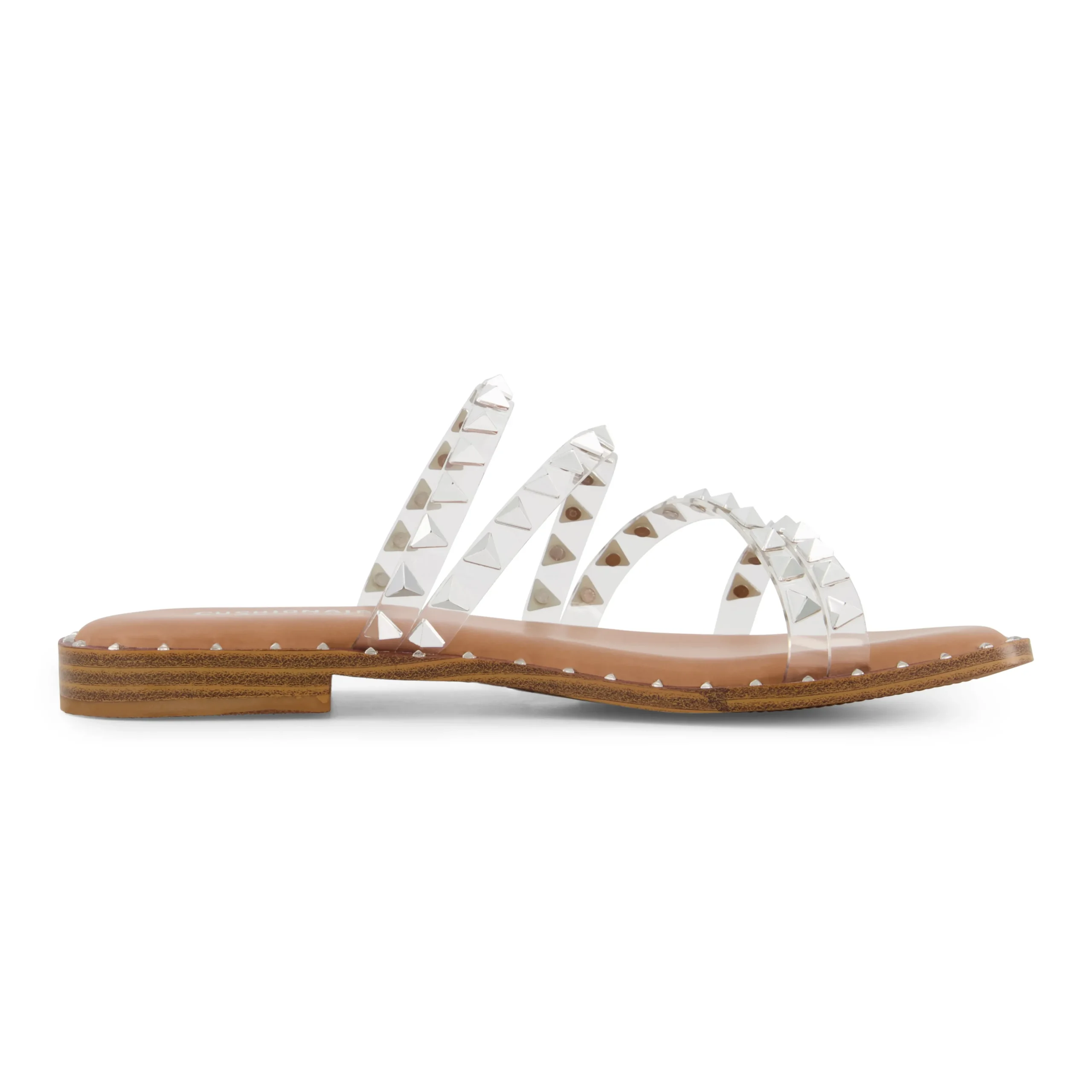 Slide Sandals | Flat Sandals>Cushionaire Tonya Studded Flat Sandal