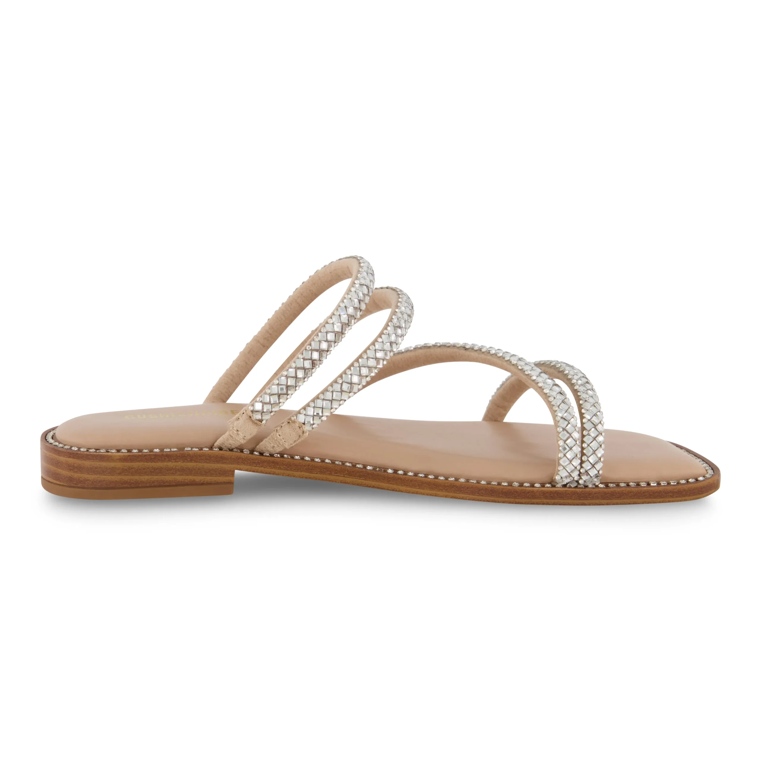 Slide Sandals | Flat Sandals>Cushionaire Varda Studded Strappy Sandal Silver
