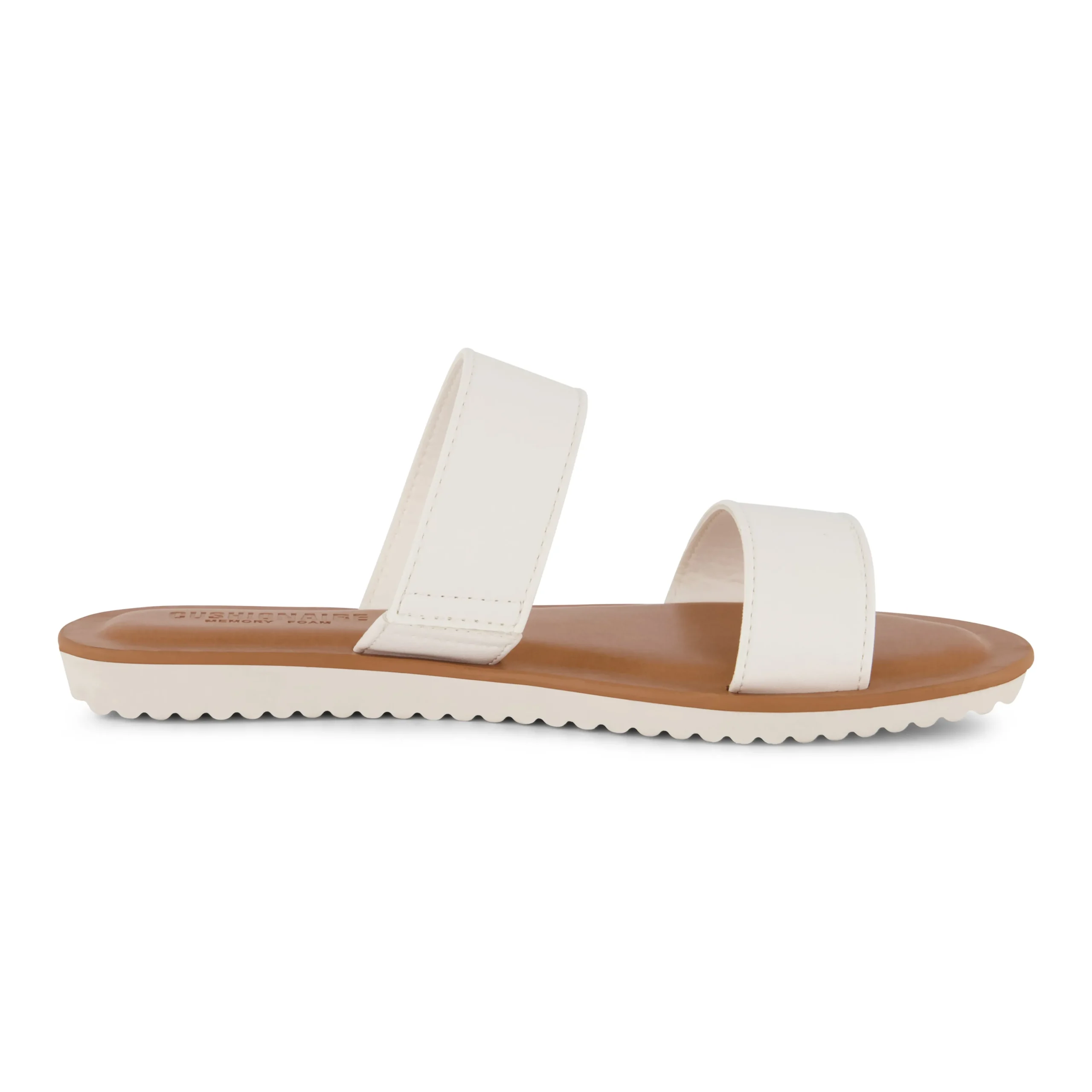Slide Sandals | Flat Sandals>Cushionaire Vera Two Band Slide Sandal