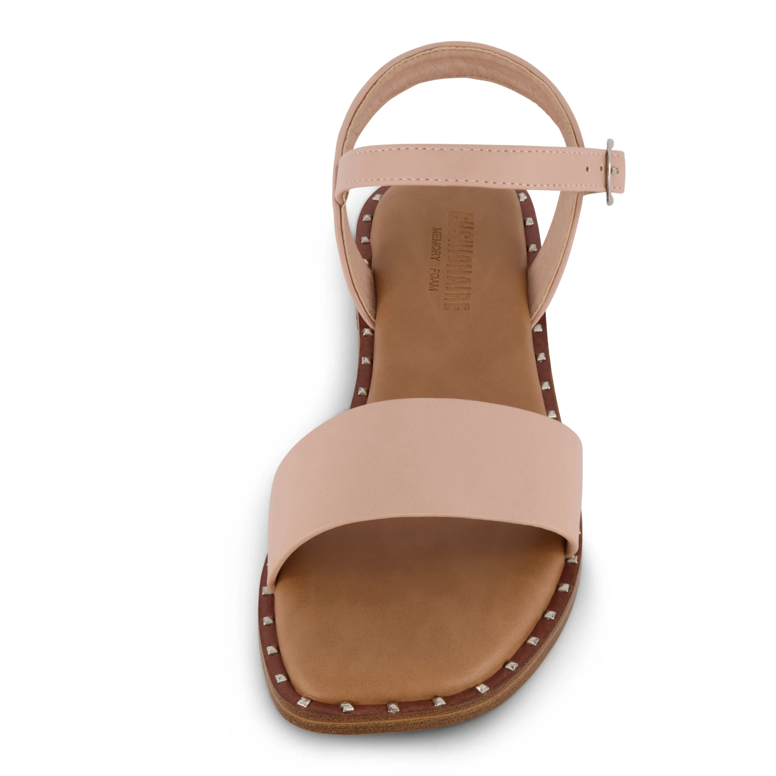 Flat Sandals>Cushionaire Verona Studded One Band Sandal