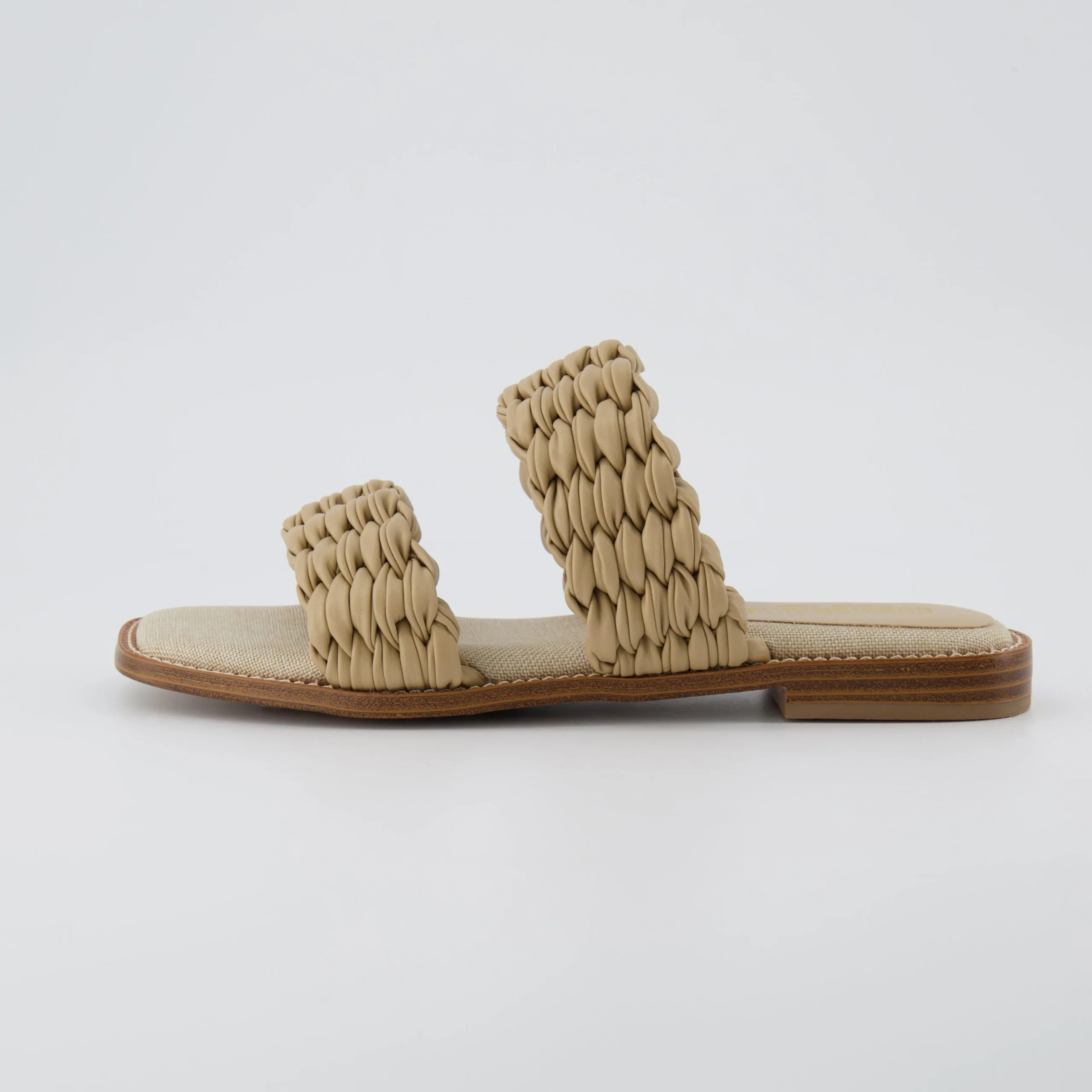 Slide Sandals | Flat Sandals>Cushionaire Vibe Braided Two Band Sandal