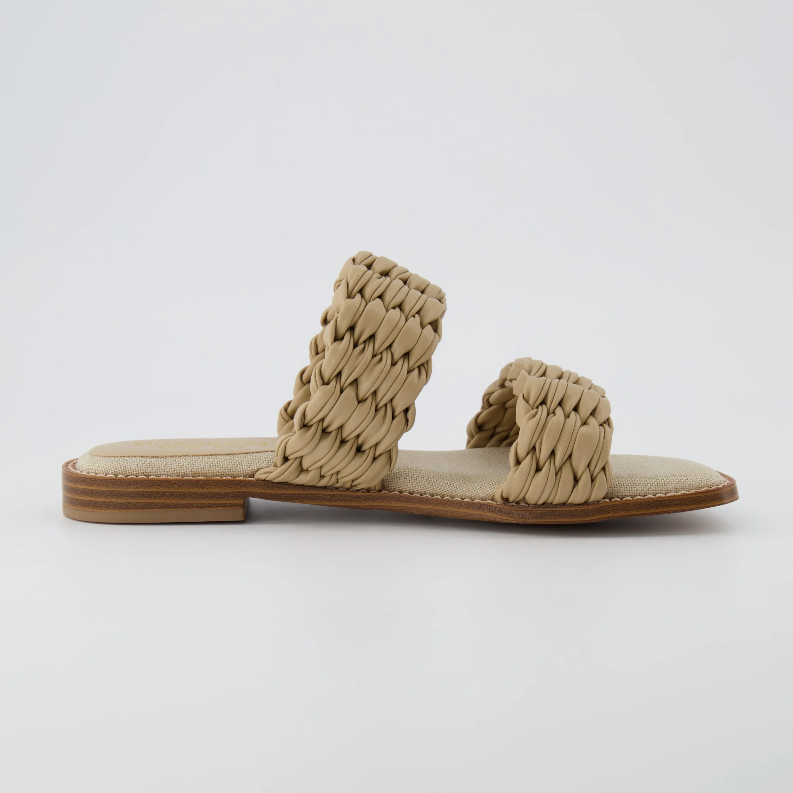 Slide Sandals | Flat Sandals>Cushionaire Vibe Braided Two Band Sandal