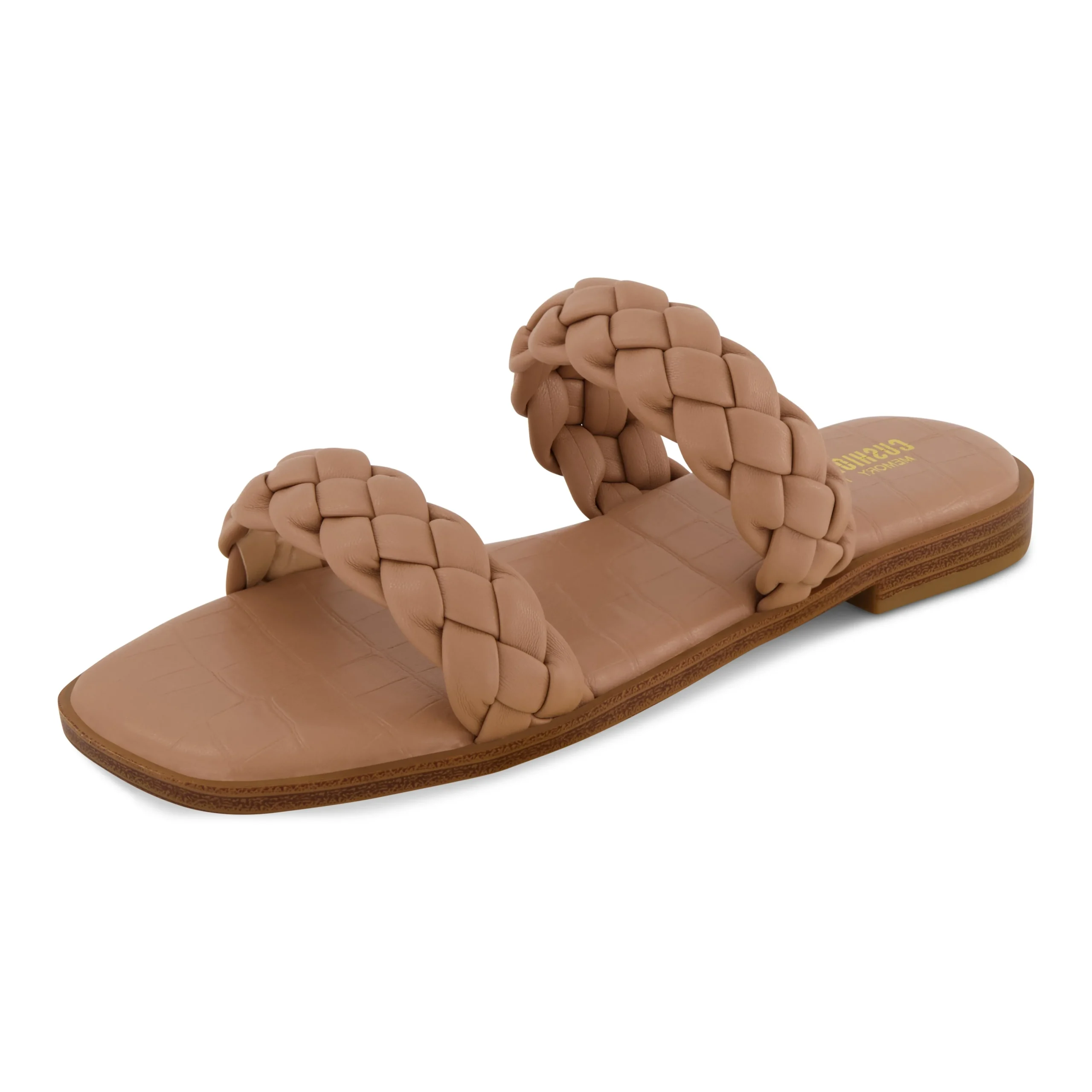 Slide Sandals | Flat Sandals>Cushionaire Vicki Braided Two Band Sandal