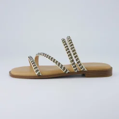 Flat Sandals>Cushionaire Vivid Beaded Flat Sandal Tan