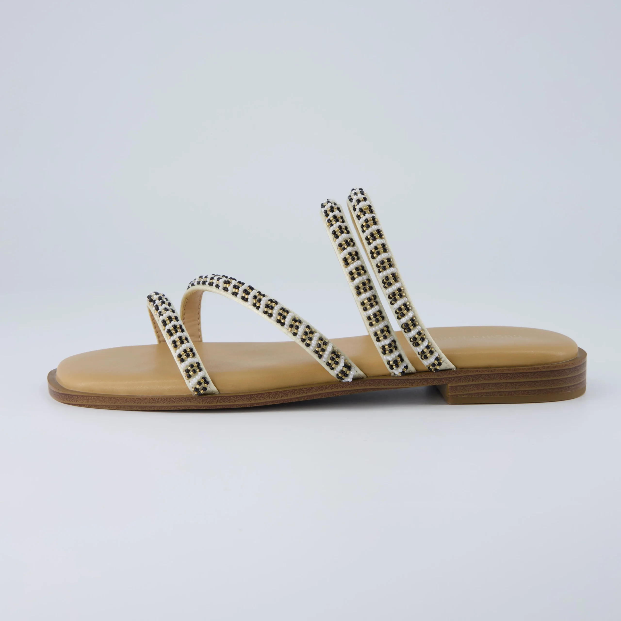 Flat Sandals>Cushionaire Vivid Beaded Flat Sandal Tan