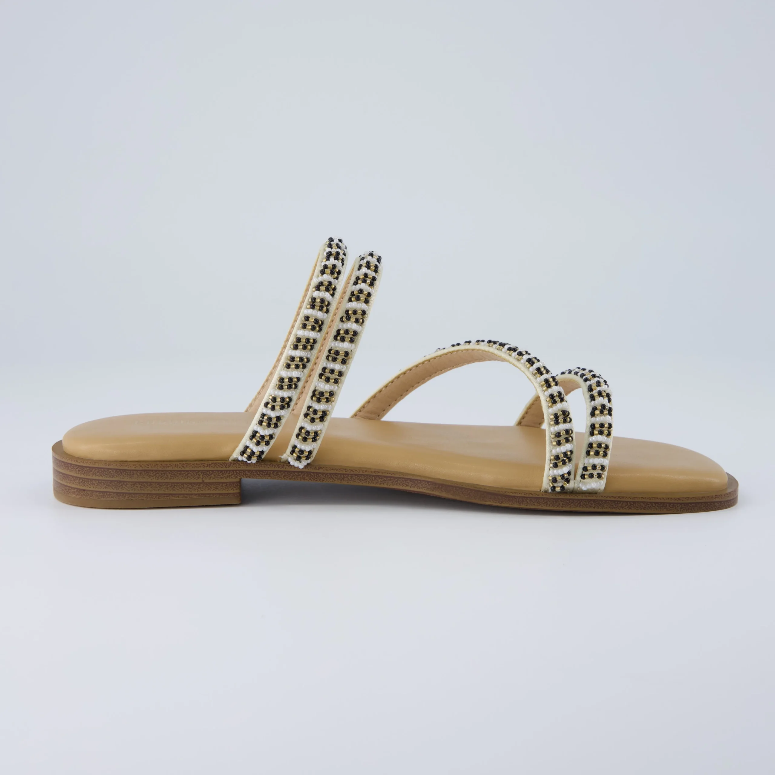 Flat Sandals>Cushionaire Vivid Beaded Flat Sandal Tan