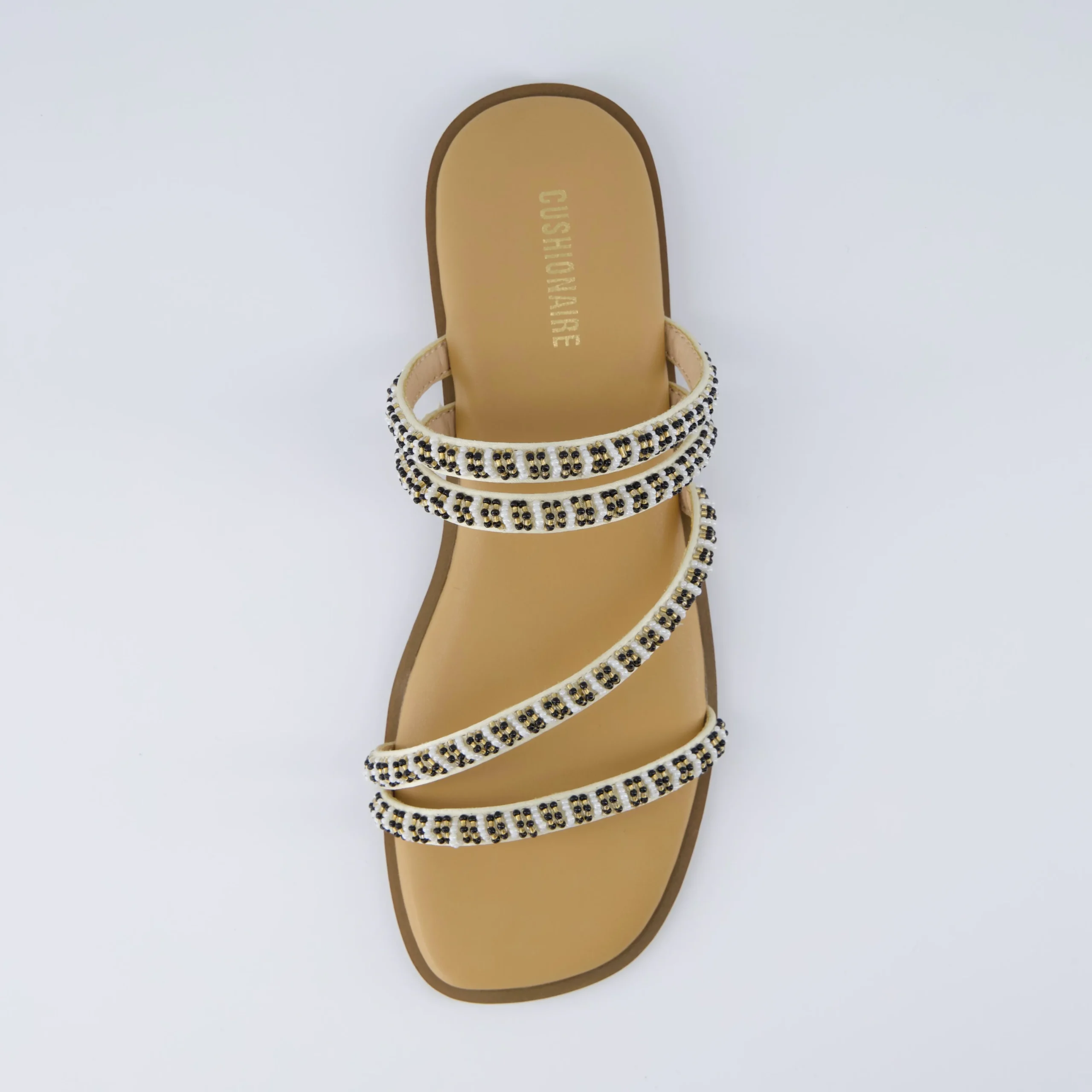 Flat Sandals>Cushionaire Vivid Beaded Flat Sandal Tan