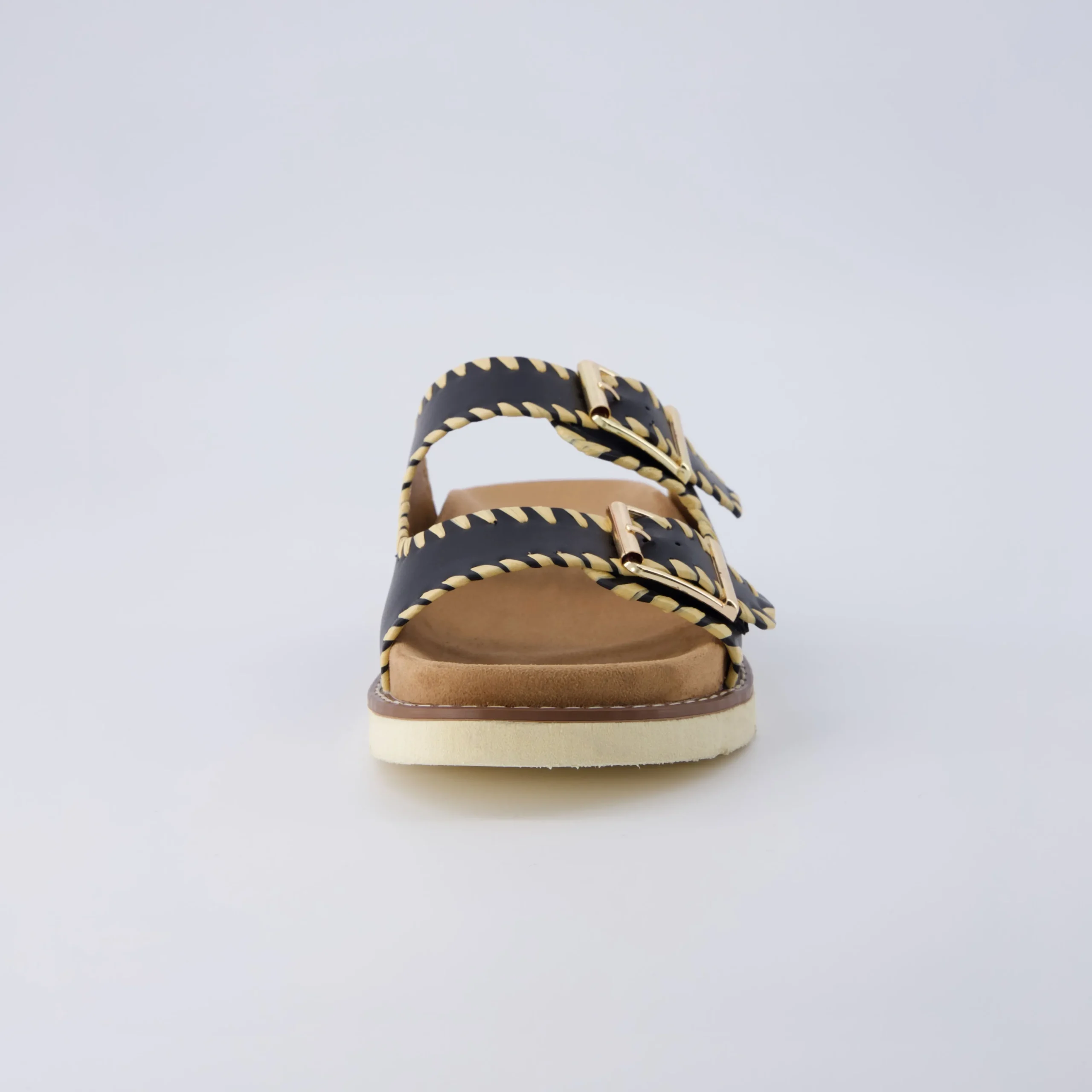 Slide Sandals | Footbed Sandals>Cushionaire Wyatt Whipstitch Footbed Sandal