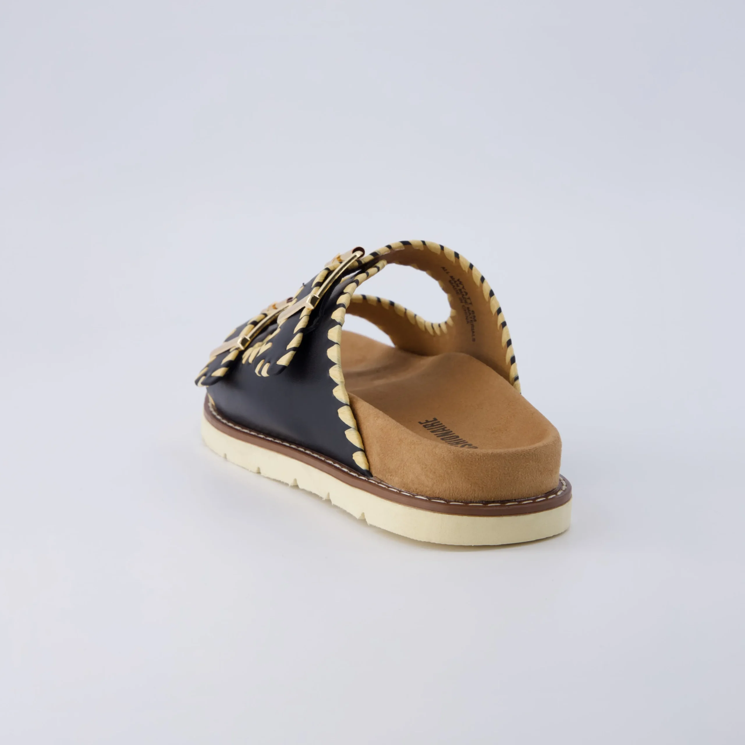 Slide Sandals | Footbed Sandals>Cushionaire Wyatt Whipstitch Footbed Sandal